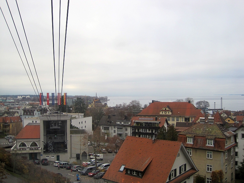 Blick aus der Pfänderbahn auf die Talstation