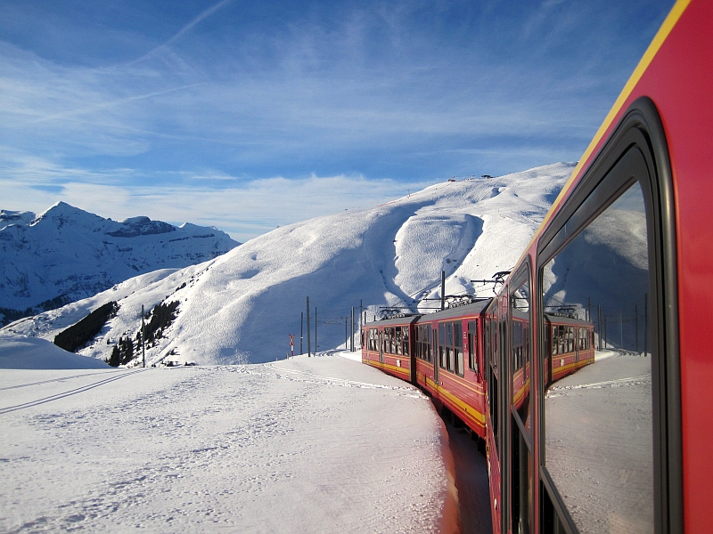 Talfahrt mit der Jungfraubahn