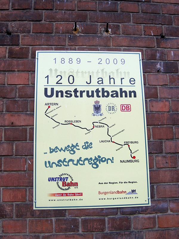 Tafel '120 Jahre Unstrutbahn'