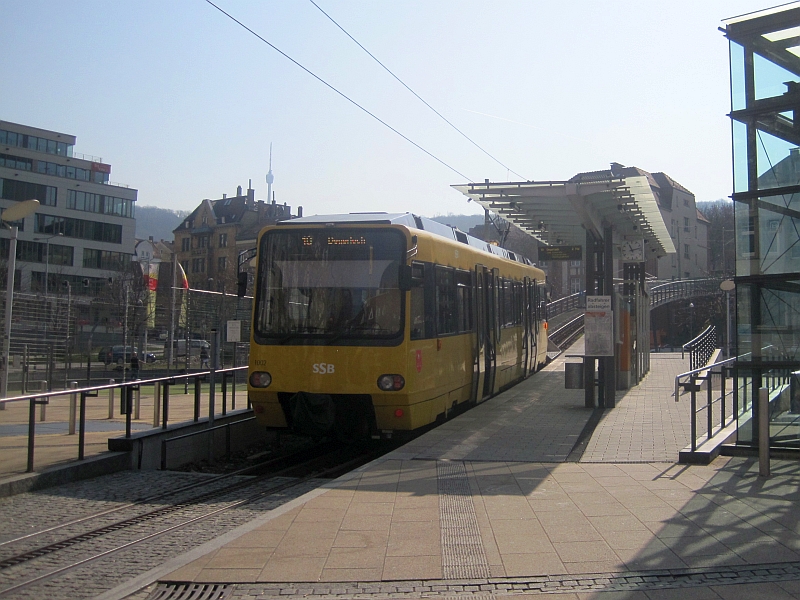 Endhaltestelle der Zahnradbahn auf dem Marienplatz Stuttgart