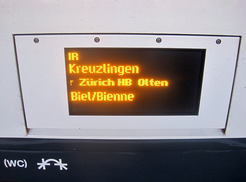 Zuglaufanzeige des IR Konstanz-Biel