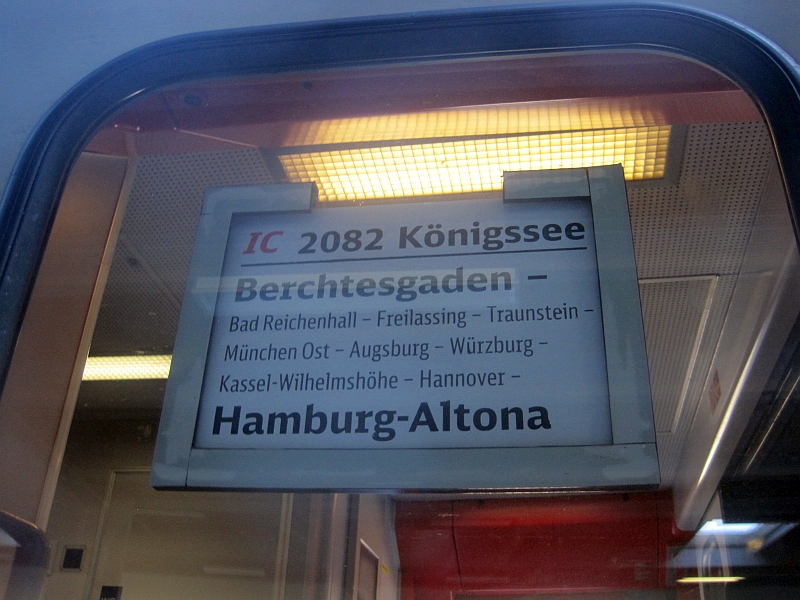 Zuglaufschild IC 2082 'Königssee'