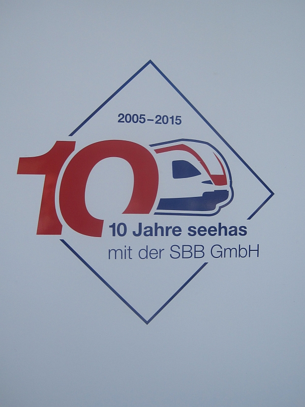 Aufkleber zum Jubiläum 10 Jahre seehas mit der SBB GmbH