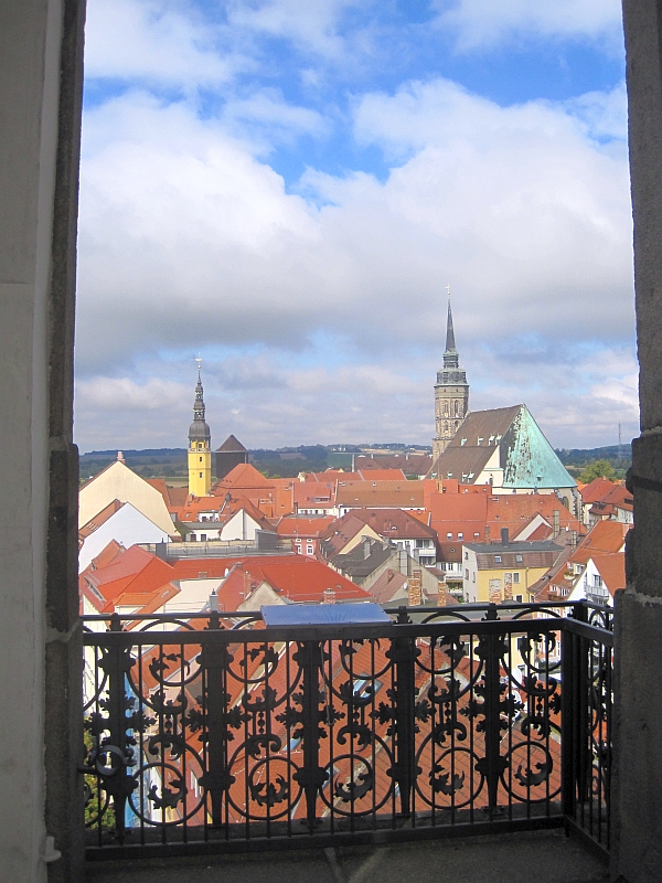Blick vom Reichenturm zu Dom und Rathausturm Bautzen