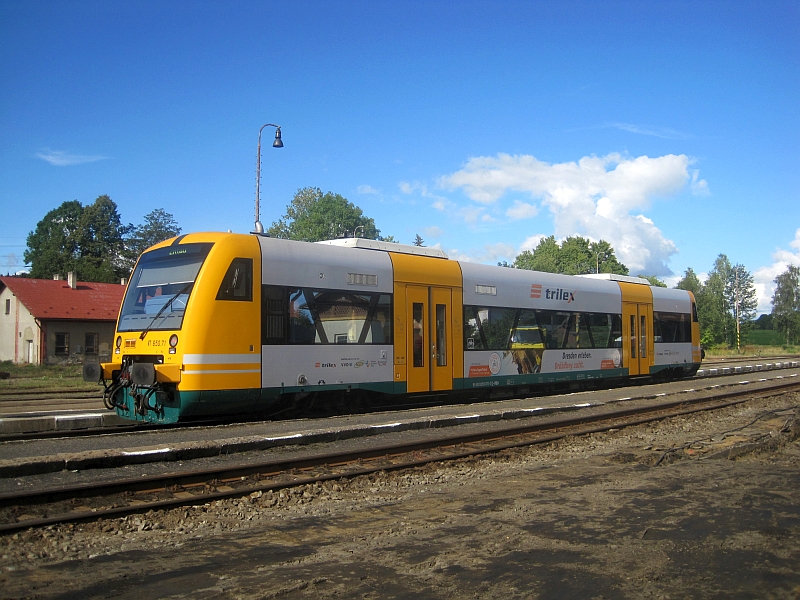trilex-Regioshuttle nach der Ankunft in Rybnitě