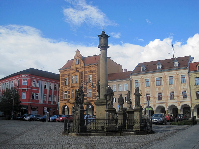 Pestsäule in der Innenstadt von Rumburk (deutsch Rumburg)