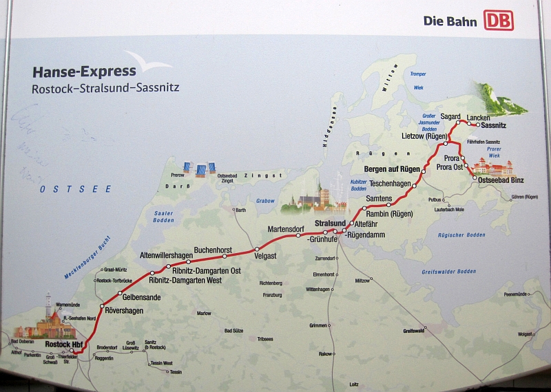 Streckenkarte des Hanse-Express
