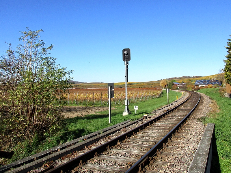 Gleise der Kaiserstuhlbahn in Oberrotweil