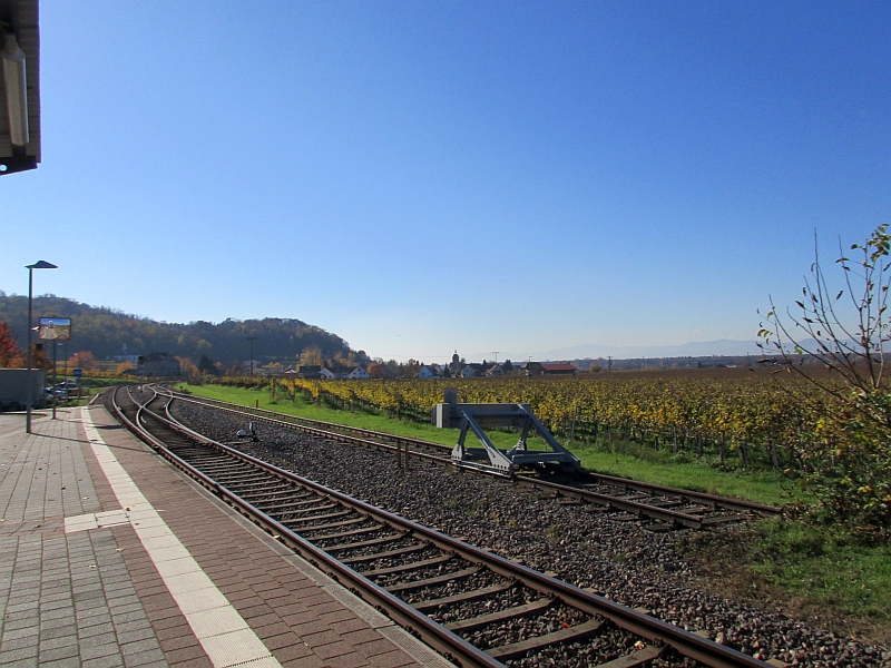 Gleise in Fahrtrichtung Breisach