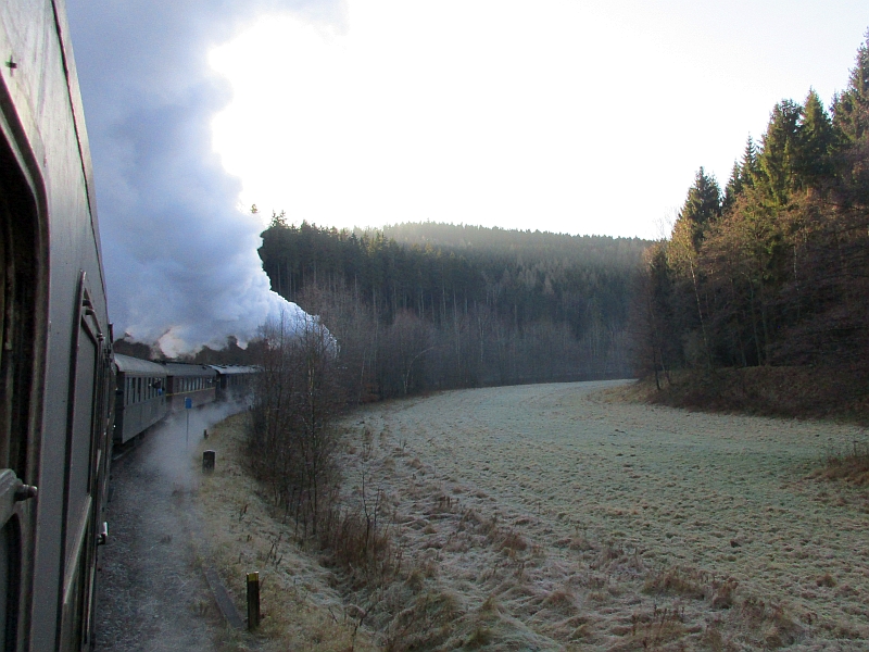 Fahrt mit dem Dampfzug auf der Zwönitztalbahn
