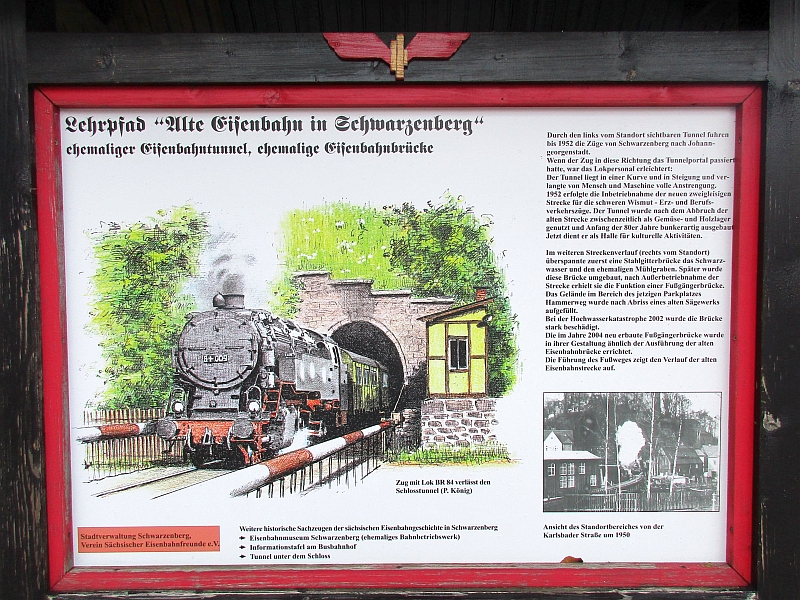 Informationstafel zum Bahntunnel Schwarzenberg
