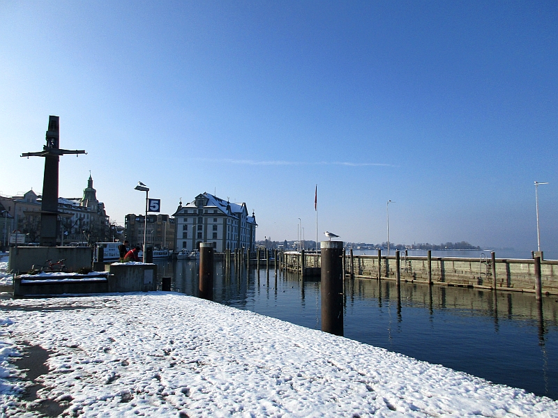 Schnee am Hafen Rorschach