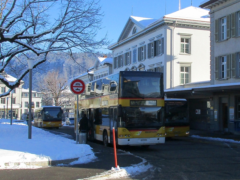 Doppeldeckerbus Postauto in Heiden