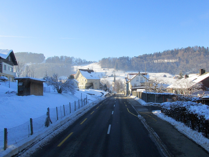 Fahrt mit dem Postauto von Heiden nach St. Gallen