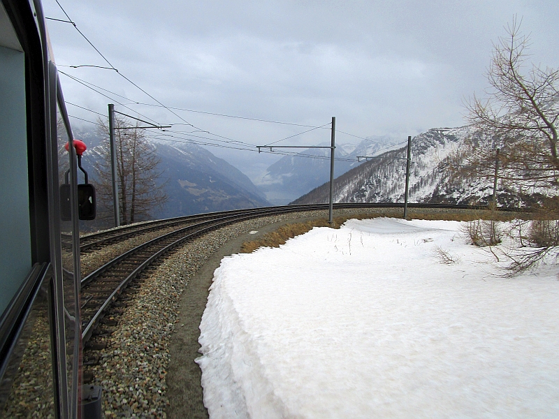 'Himmelskurve' beim Bahnhof Alp Grüm