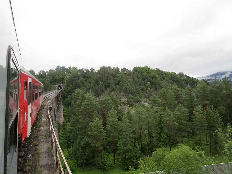 Blick zurück zum Rosenbach-Viadukt und dem Lessachtunnel
