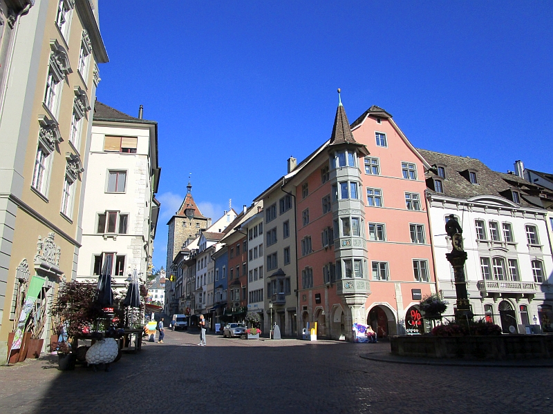 Blick vom Fronwagplatz zum Obertor Schaffhausen