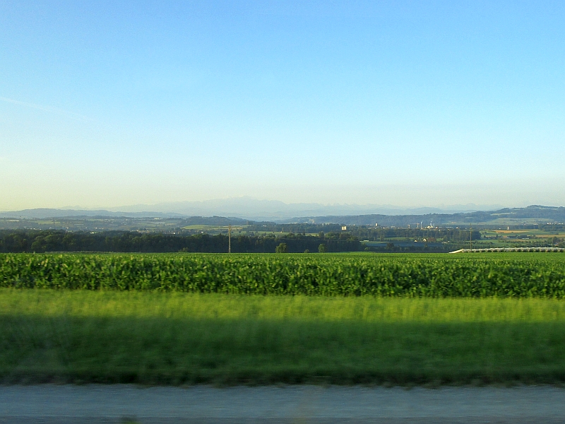 Blick aus dem Zugfenster zwischen Kreuzlingen und Weinfelden