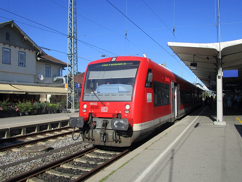 Regio-Shuttle nach der Ankunft in Tübingen