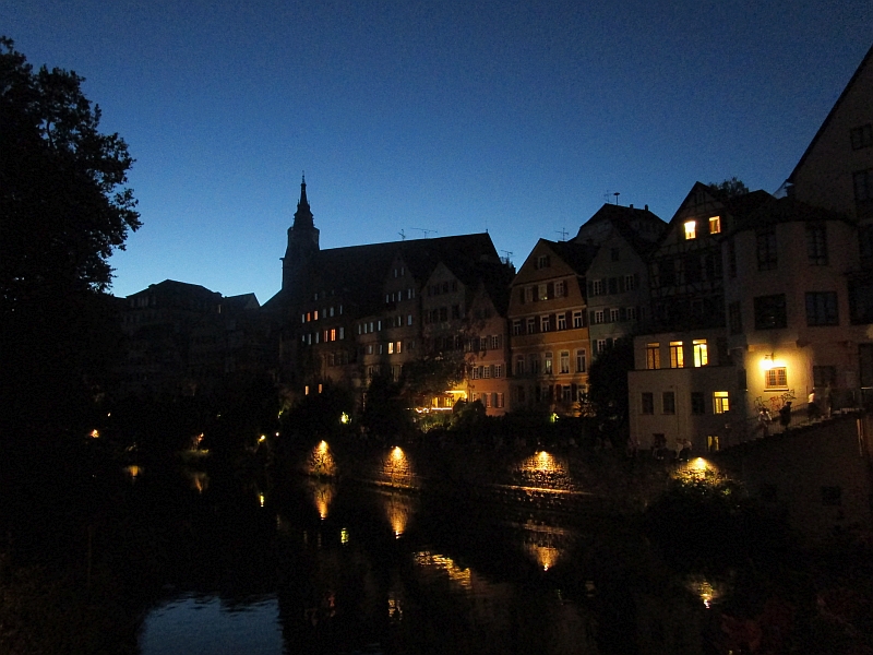 Neckarfront Tübingen am Abend