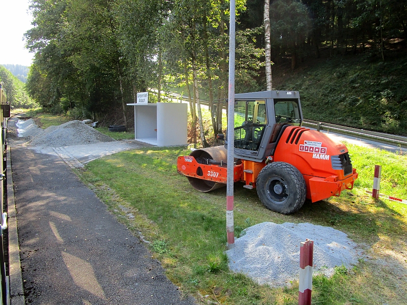 Bauarbeiten am Haltepunkt Gumpenried-Asbach