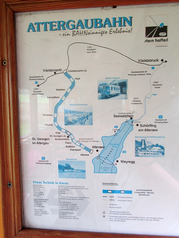 Streckenkarte der Attergaubahn