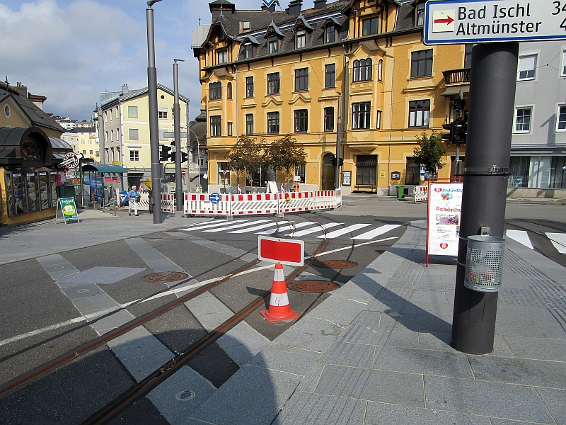 Streckenende und Baustelle an der Endstation Klosterplatz