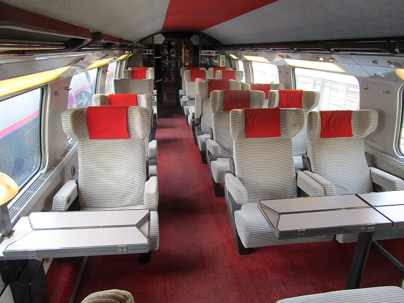 Erste Klasse im Oberdeck des TGV Duplex