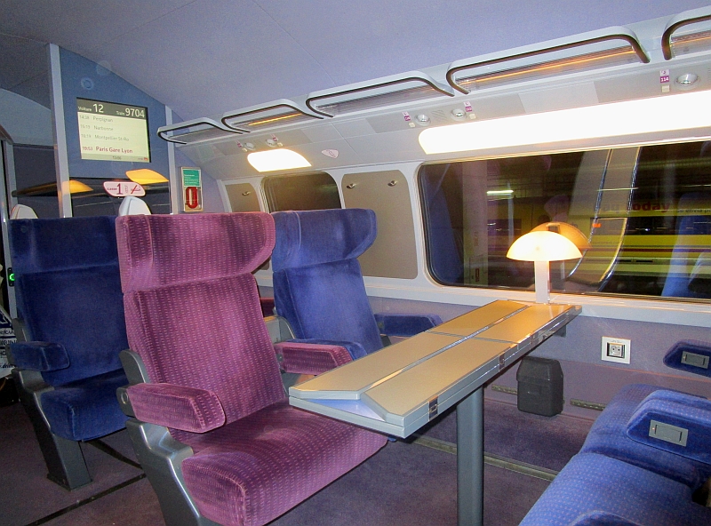 Erste Klasse im Oberdeck des TGV Duplex