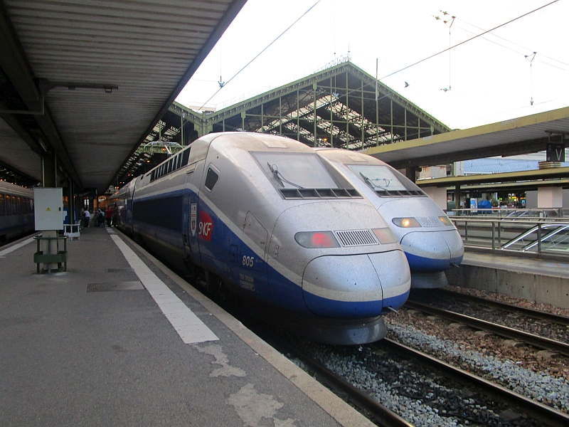 TGV nach der Ankunft im Bahnhof Paris Gare de Lyon
