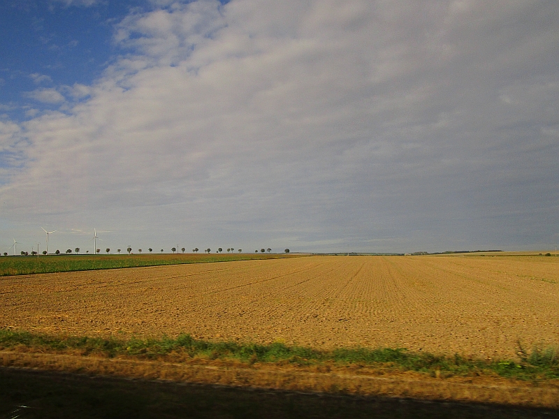 Blick aus dem Zugfenster bei der Fahrt auf der Ligne 4