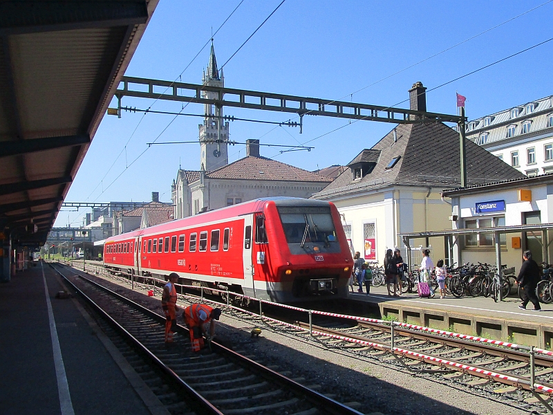 Triebzug der Baureihe 611 nach der Ankunft im Bahnhof Konstanz