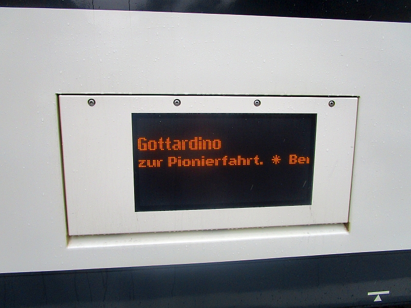 Zuglaufanzeige des 'Gottardino'