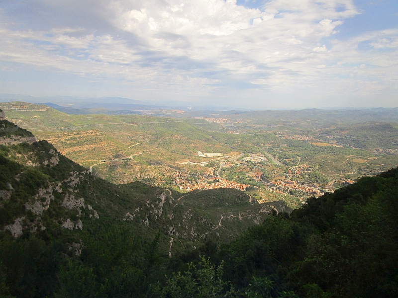 Blick aus dem Zugfenster der Cremallera de Montserrat