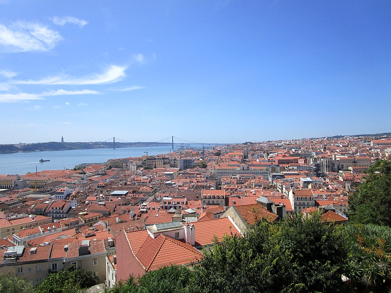Blick vom Castelo de São Jorge über Lissabon und den Tejo