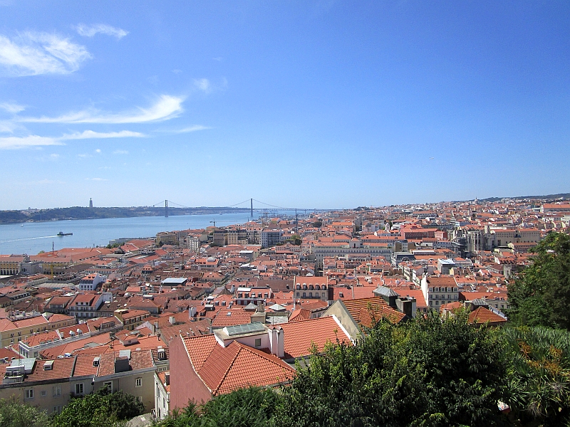 Blick vom Castelo de São Jorge über Lissabon und den Tejo