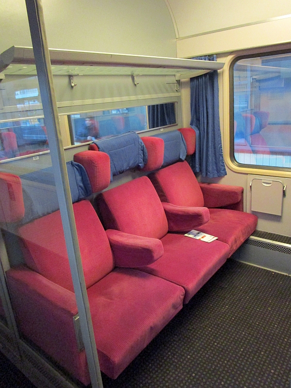 Erste-Klasse-Abteilwagen im Intercity Nürnberg-Karlsruhe