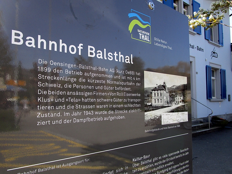 Informationstafel am Bahnhof Balsthal