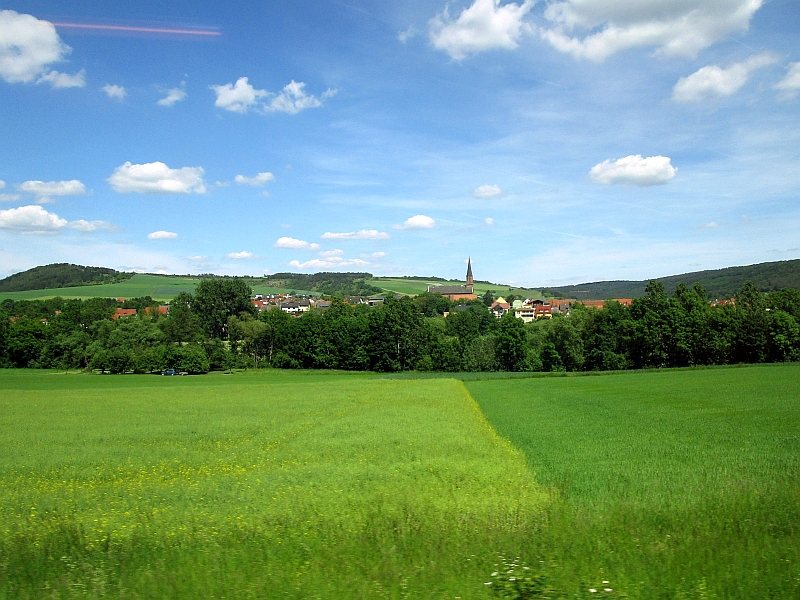 Blick vom Zug auf Werbach