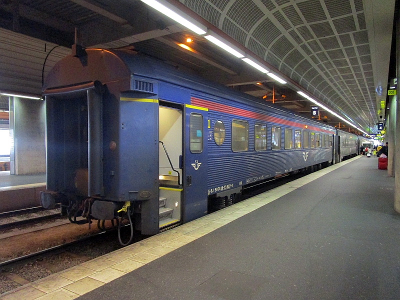 Erste-Klasse-Wagen am Zugschluss des IC Stockholm-Åre