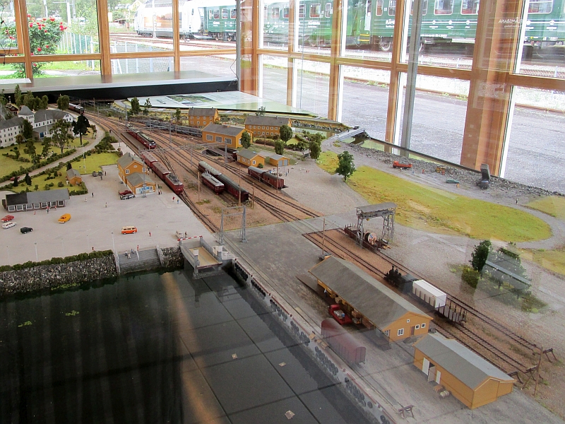 Modell der früheren Bahnhofs- und Hafenanlagen von Flåm