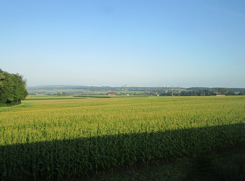 Blick aus dem Zugfenster zwischen Kreuzlingen und Weinfelden