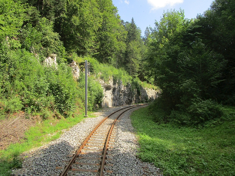 Streckenverlauf der Meterspurbahn Le Locle-Les Brenets