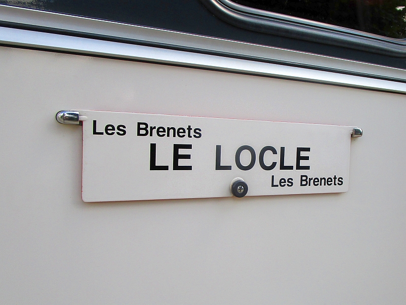 Zuglaufschild Les Brenets-Le Locle