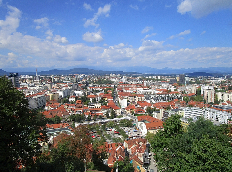 Blick von der Burg über Ljubljana