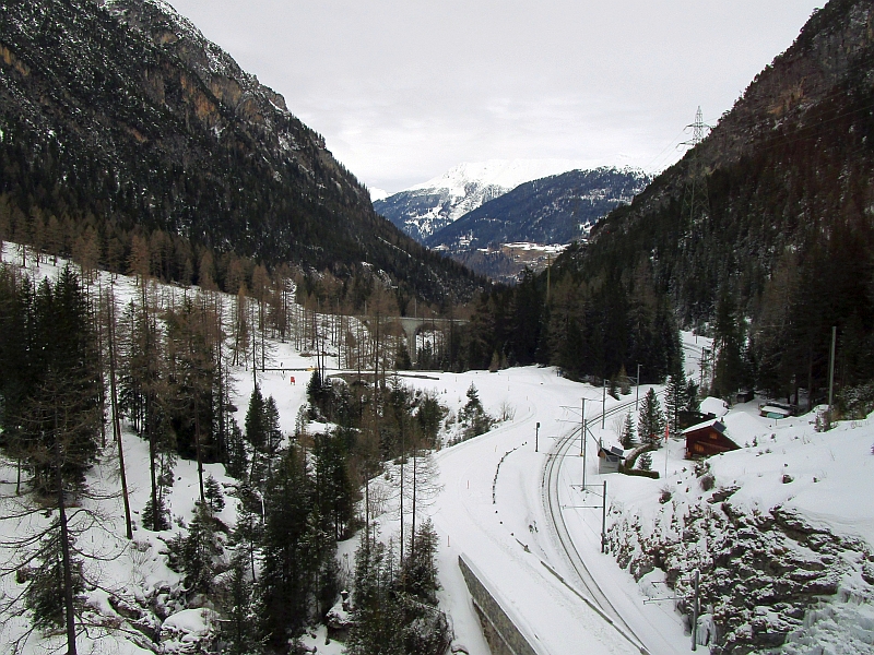 Fahrt auf der Albulabahn zwischen Bergün und Preda