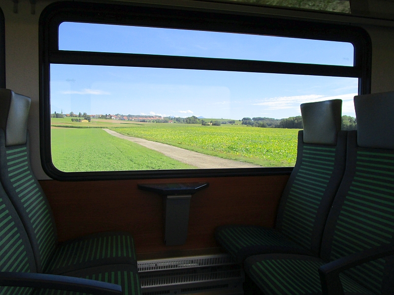 Blick aus dem Zugfenster der LEB