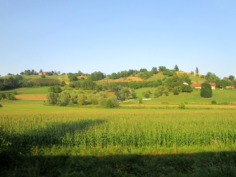 Fahrt durch das Hügelland Windische Bühel