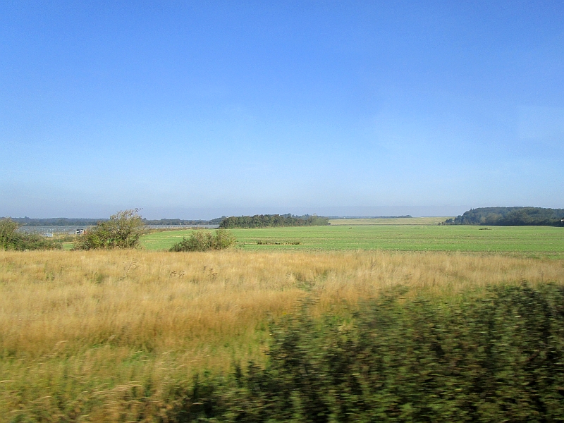 Blick aus dem Zugfenster zwischen Vemb und Holstebro