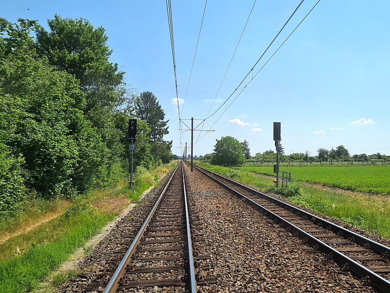 Zweigleisiger Abschnitt der Rhein-Haardtbahn